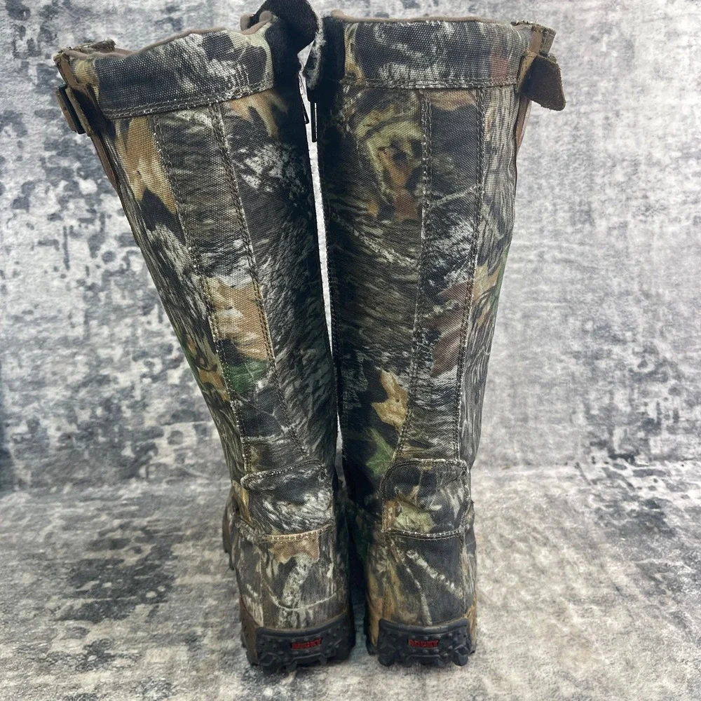 Rocky Mens 9 M Mossy Oak Breakup Country Camo Waterproof Snake Boots